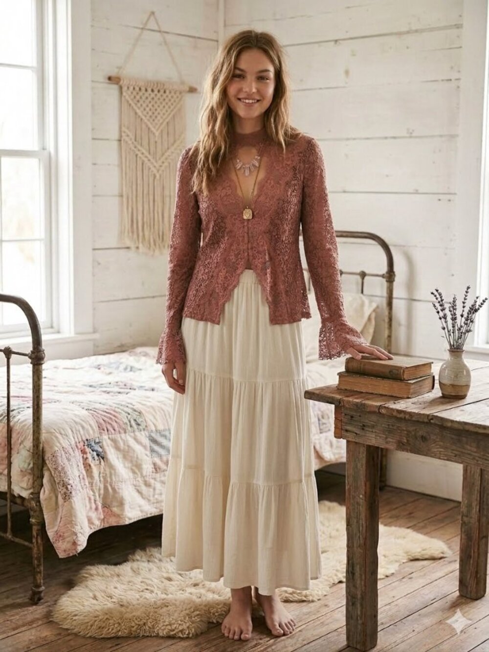 Free People Secret Origins pieced lace Shirt Pink Small sheer lace swing